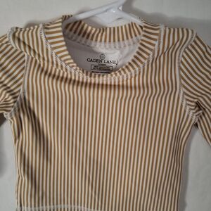 Caden Lane Striped Long Sleeve Rash Guard